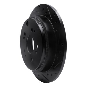 Honda Odyssey Brake Rotor (1) - Rear Right - R1 Concepts - Drilled & Slotted - Black - `05-`10